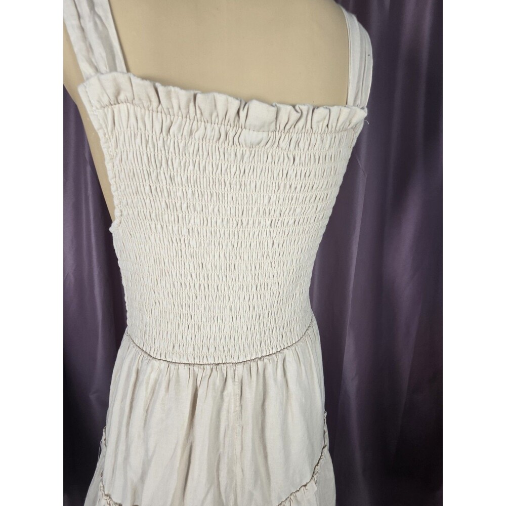 Wild Fable Smocked Tiered Layered Ruffle Sun Dress Beige Juniors M - Picture 5 of 12